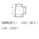130R(侧大） 130R（侧小）130R（同径）